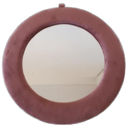 * Oud Roze Verlours Spiegel Ronde Spiegel Retro 1