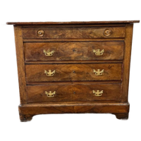Vintage Houten Ladekast / Commode Met 'gouden' Handgrepen