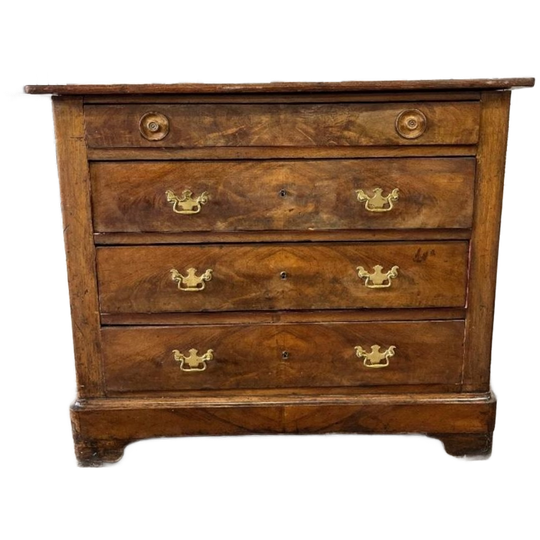 Vintage Houten Ladekast / Commode Met 'gouden' Handgrepen 1