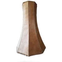 Xl Midcentury Lampenkap Leer Zeshoekig, 60 Cm