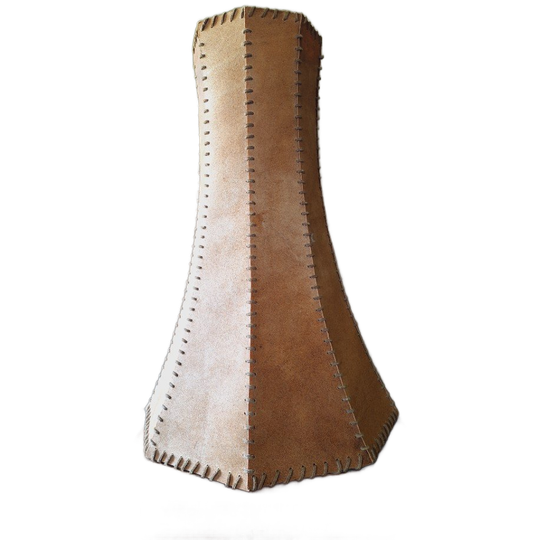 Xl Midcentury Lampenkap Leer Zeshoekig, 60 Cm 1