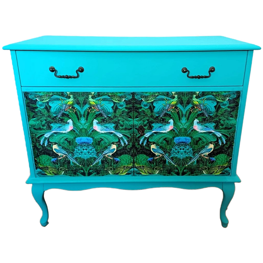 Blauw Queen Ann Kastje Met Vogels En Bloemen 1