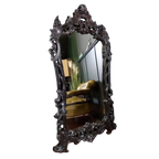 Antieke Zwarte Rococo Spiegel thumbnail 1