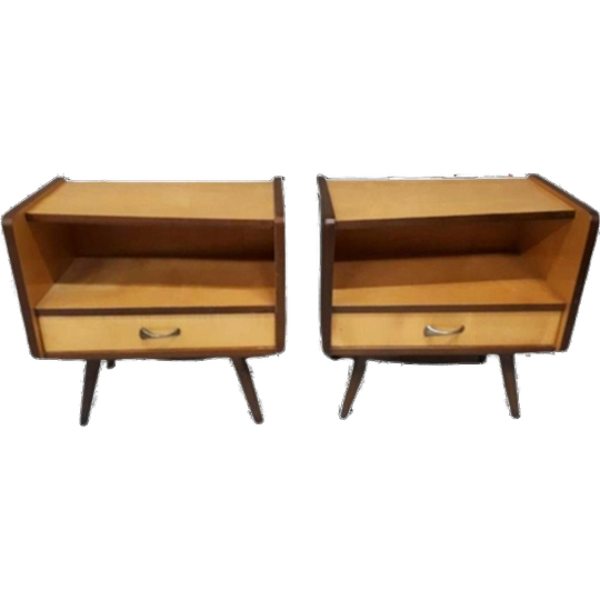 * Set Van 2 Vintage Nachtkastjes Jaren 60 1
