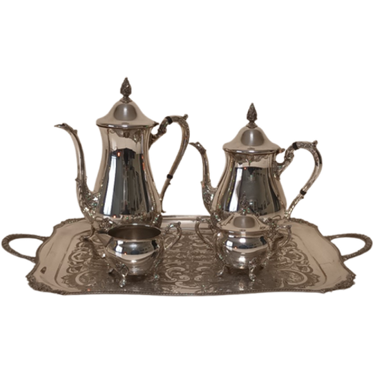 Verzilverd Thee/Koffieset Sheffield 1