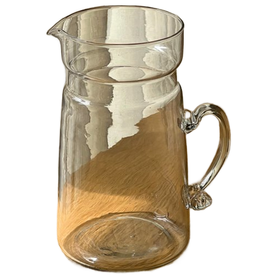 Vintage Handmade Glass Jug With Swirl Handle 1