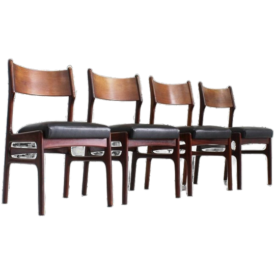 Set Of 4 Vintage Danish Teak Dining Chairs 1