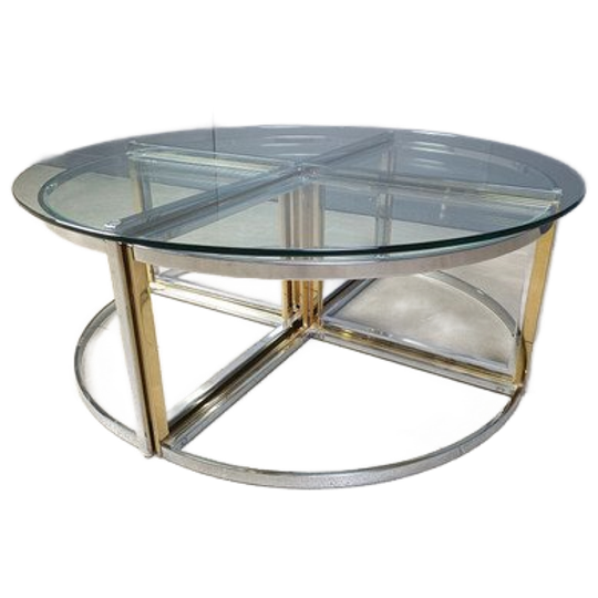 Large Coffee Table Set By Maison Charles, 1970s 1