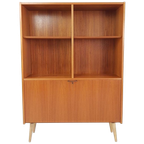 Vintage Deense Boekenkast Met Klep Teak Fineer thumbnail 1