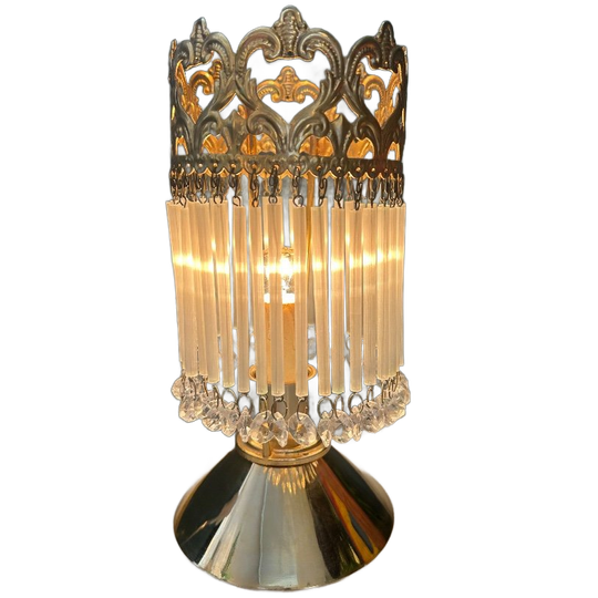 2 Beschikbaar Vintage Opaline Staafjes Tafellampen Kristal 1
