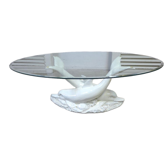 Prachtige Glazen Dolfijn Salontafel 1