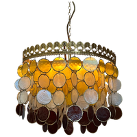 Vintage Schelpen Retro Kleuren Hanglamp Capiz Lamp Kroonluchter