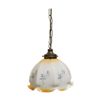 Art Deco Opaline Glazen Hanglamp, Frankrijk '30 thumbnail 1