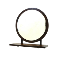Retro Vintage Spiegel Rond Hout Jaren 70 Wandspiegel