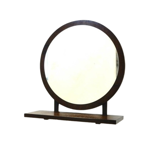 Retro Vintage Spiegel Rond Hout Jaren 70 Wandspiegel 1