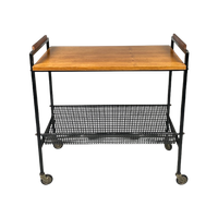 Vintage Trolley/Bijzettafel Met Lectuurbak, 1970'S Nederland
