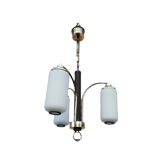Vintage Bruin & Messing Hanglamp 1