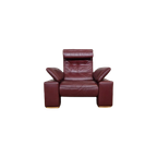 Montel Vintage - Fauteuil - Bordeaux - Leder - Verstelbaar thumbnail 1