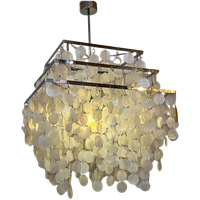 Vintage Xxxl Capiz Schelpen Lamp Hanglamp Opaline Parelmoer Vintage