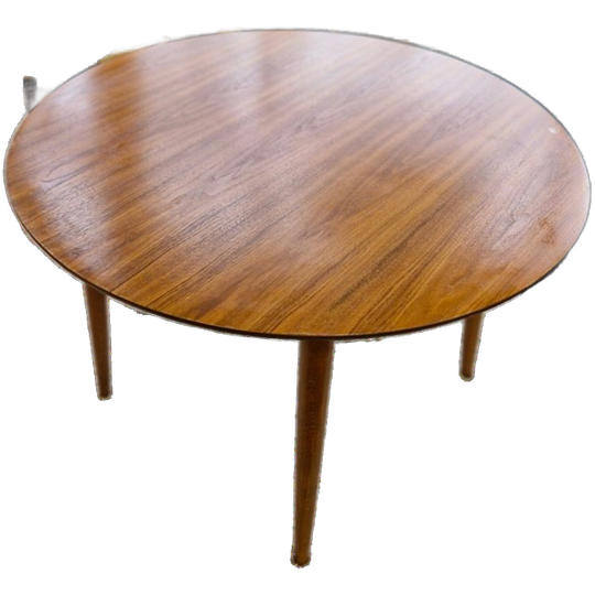 Vintage Coffee Table Rond Notenhout Opal Design 1