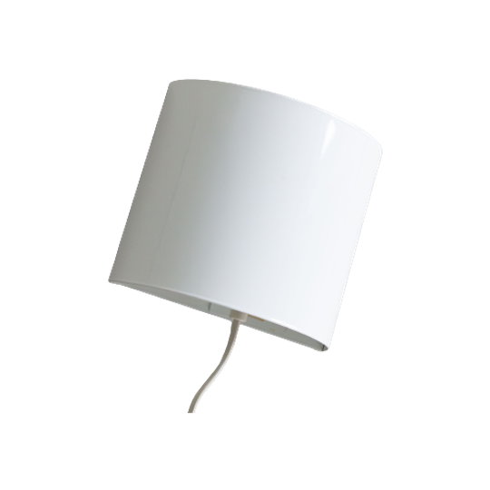 Vintage Halfronde Wandlamp - Wit Metaal 1