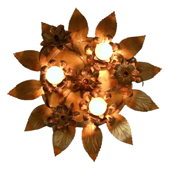 Vintage Plafondlamp Plafonniere Willy Daro Hollywood Regency 1