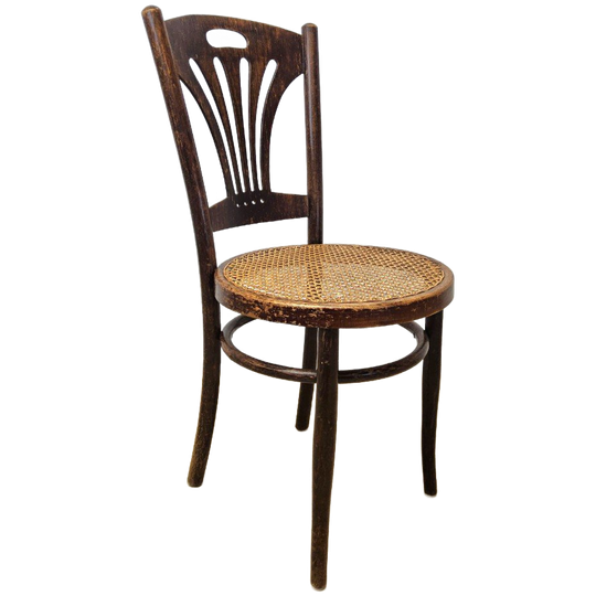 Antieke Art Nouveau Weense Jakob En Josef Kohn Stoel (Thonet Stijl) Antique Webbing Chair 1