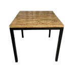 Tafel Vierkant, Oude Wagonplanken, Zwart Metalen Onderstel thumbnail 1