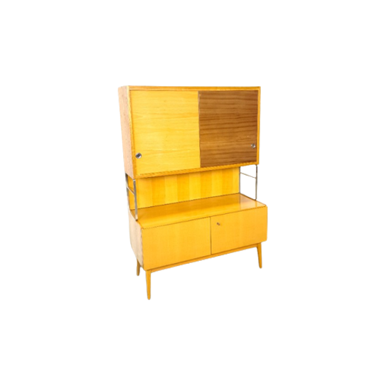 Jitona Design Vitrinekast Met 2 Kleuren Fineer En Schuifdeuren 1