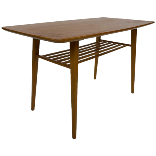 Vintage Bijzettafel Jaren 60 Eiken Fineer Tafeltje Design 1