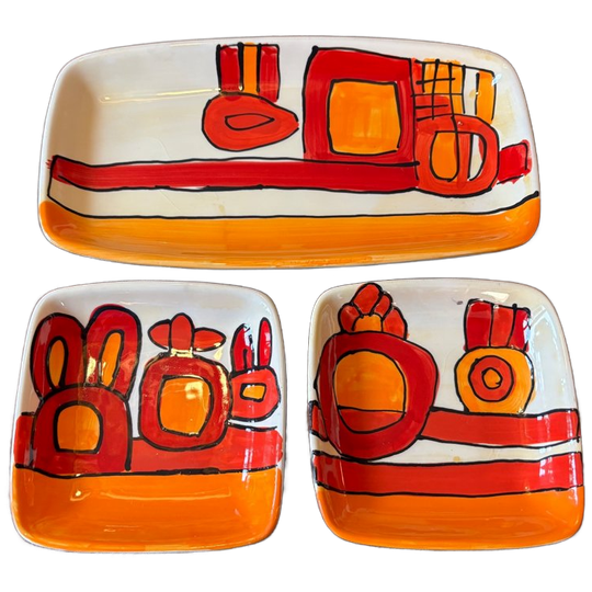 Retro Serving Dishes, Vintage 1