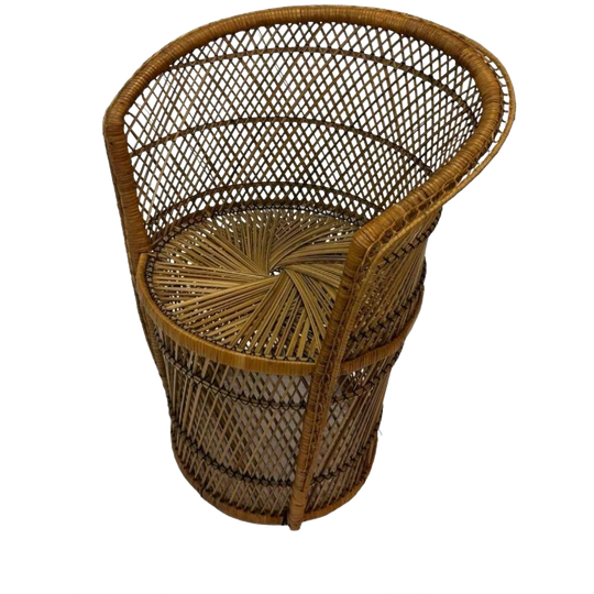 Vintage Boho/bohemian Rieten Stoel Fauteuil 1