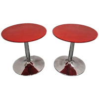 Set Retro Bijzettafel Nachtkastjes Tulpvoet Jaren 70 Stijl
