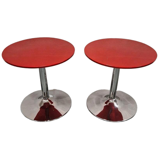 Set Retro Bijzettafel Nachtkastjes Tulpvoet Jaren 70 Stijl 1