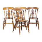 Set Van 4 Charmante Antieke Engelse Eetkamerstoelen Uit Midden 19e Eeuw thumbnail 1