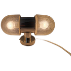 Mid Century Space Age Wandlamp Design Glas Metaal thumbnail 1