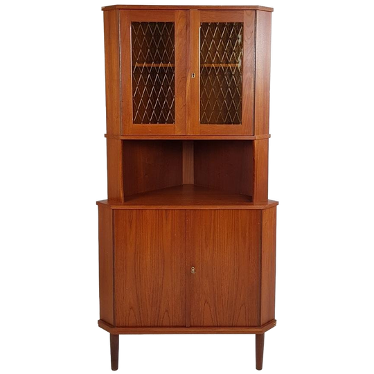 Vintage Deense Servieskast | Hoekkast Teak Fineer Danish 1