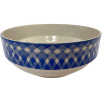 Brocante Schaal, Sarreguemines,frans Blauw WIT Aardewerk- Reliving