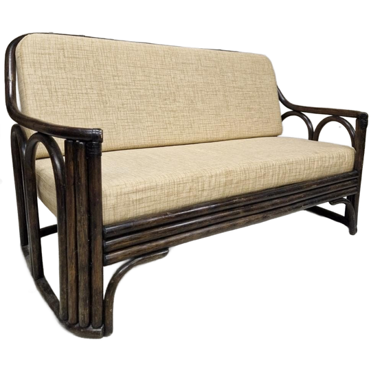 70's Vintage Bankje Manou Rotan Bank Tuinbank 1
