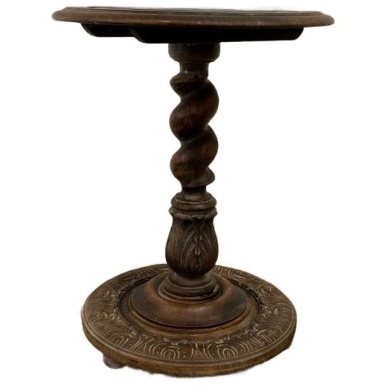 Vintage Houten Pied De Stel / Bijzettafel / Plantentafel 1