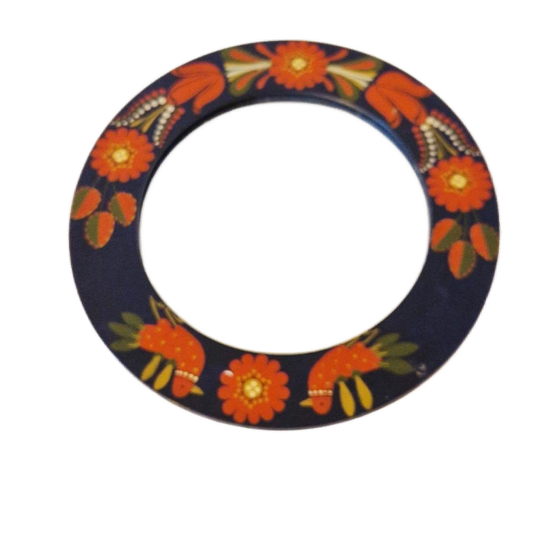 Vintage Ronde Spiegel Bohemian Handgeschilderd 1