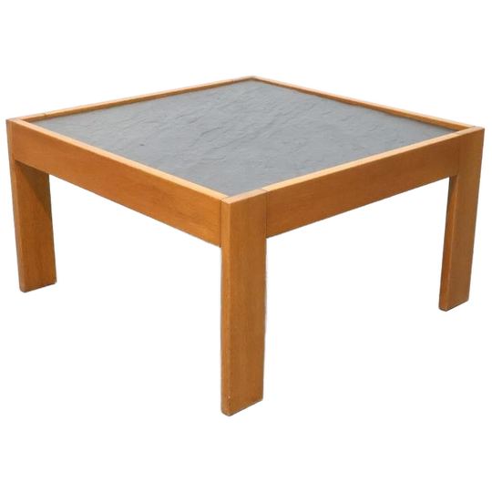 Vintage Salontafel | Leisteen | Eiken Frame 1