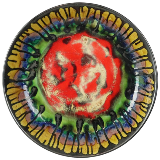 Fruitschaal Xl Kunst Keramiek Wanddecoratie Druppelglazuur 1