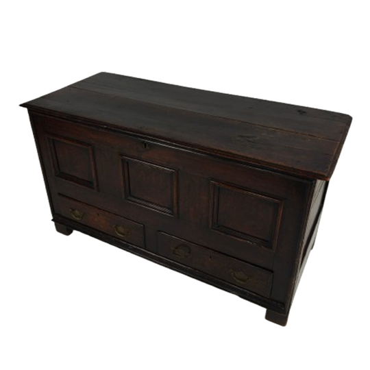 Antique 18th Century Georgian Oak Mule Chest / Coffer / Blanket Box 1