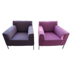 2 Fauteuils Bloq In Paars En Fuchsia (Design On Stock) thumbnail 1