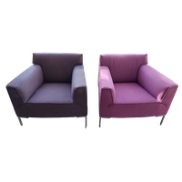 2 Fauteuils Bloq In Paars En Fuchsia (Design On Stock)