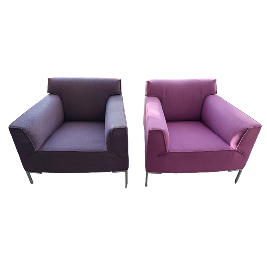 2 Fauteuils Bloq In Paars En Fuchsia (Design On Stock) 1