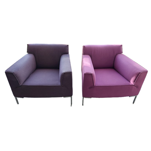 2 Fauteuils Bloq In Paars En Fuchsia (Design On Stock)