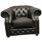 Charlston Fauteuil Classic Chesterfield – Zwart thumbnail 1
