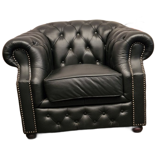 Charlston Fauteuil Classic Chesterfield – Zwart 1